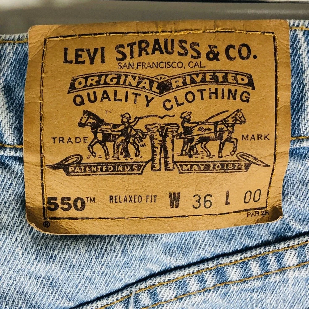 Levi's Men's Size 36 550 Relaxed Fit Orange Tab Denim Jean Shorts‎ VINTAGE 90s